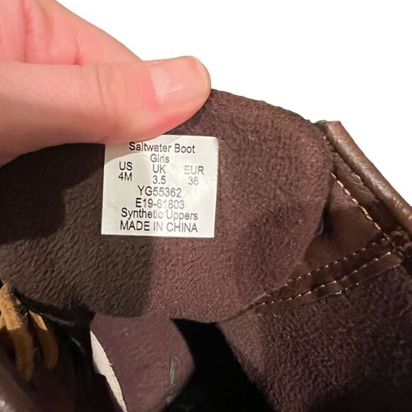 Sperry top slider girls salt water boots size 4 - Picture 4 of 10